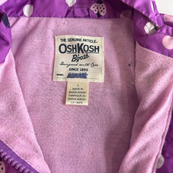 Vintage Purple Girls Raincoat Sz 3 Ladybug Polkadot Playful Hooded Toddler Bugs - Picture 2 of 4